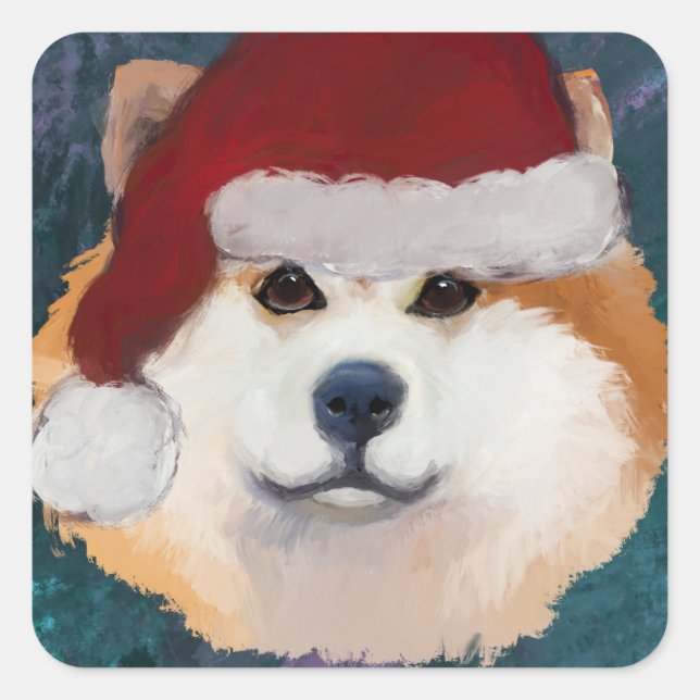 PEGATINA CUADRADA AKITA (Anverso)