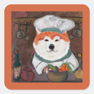 Pegatina Cuadrada Akita