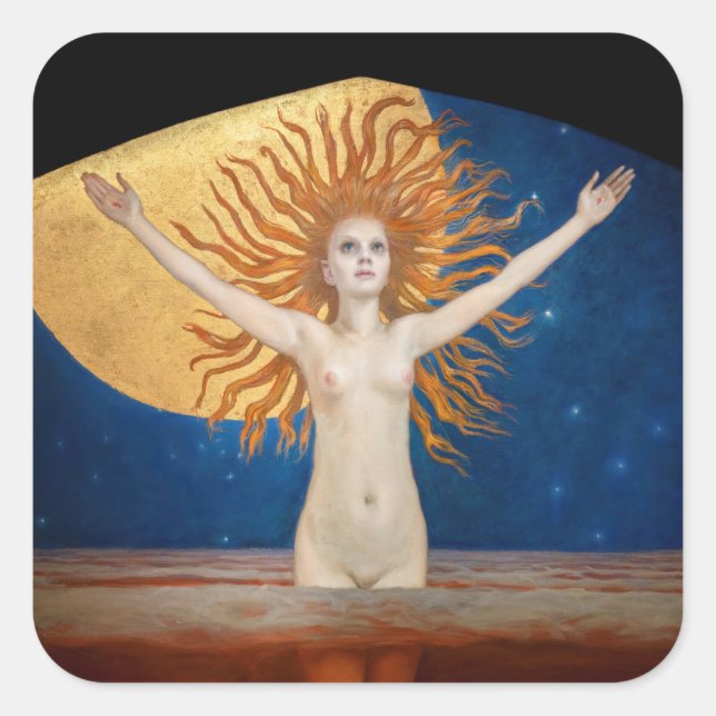 Pegatina Cuadrada Akseli Gallen-Kallela - Ad Astra (Anverso)