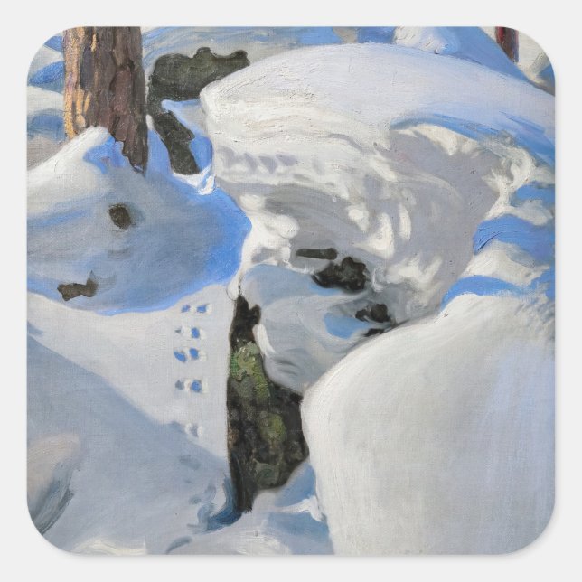 Pegatina Cuadrada Akseli Gallen-Kallela - Lair of the Lynx (Anverso)