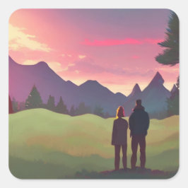 Pegatina Cuadrada Al aire libre