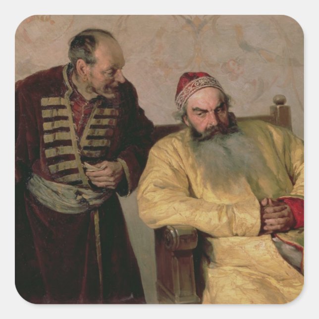 Pegatina Cuadrada Al Boyar con una denuncia, 1904 (Anverso)