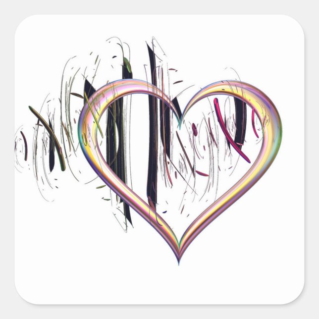 Pegatina Cuadrada Al corazón sean verdaderos Pegatinas (Anverso)