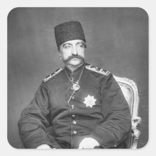 Pegatina Cuadrada Al-Dinar Shah Qajar de Naser de Persia