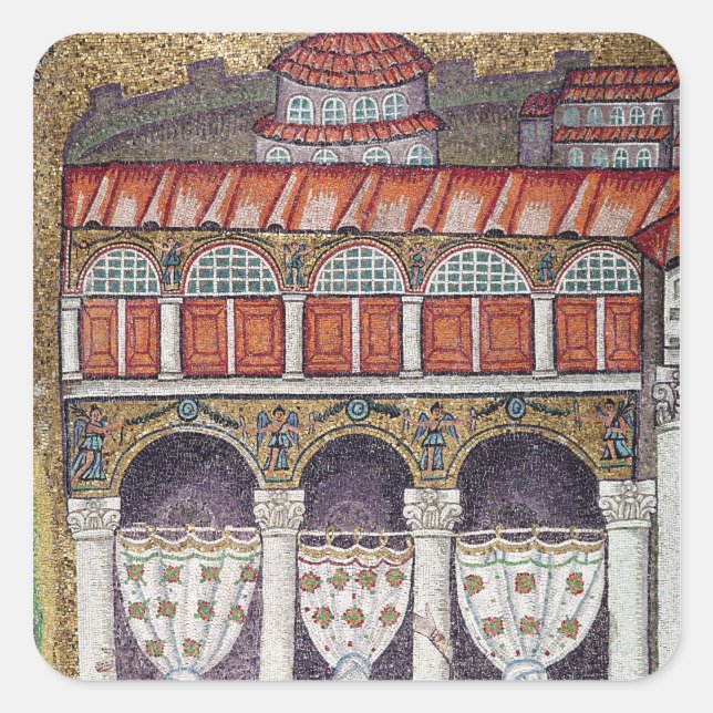 Pegatina Cuadrada Ala izquierda del Palacio de Teodorico, 527-99 (Anverso)