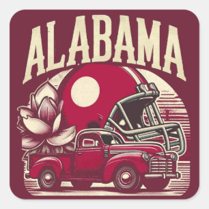 Pegatina Cuadrada Alabama