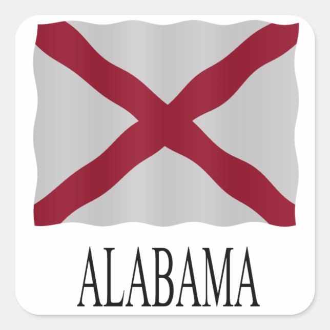 Pegatina Cuadrada Alabama flag (Anverso)