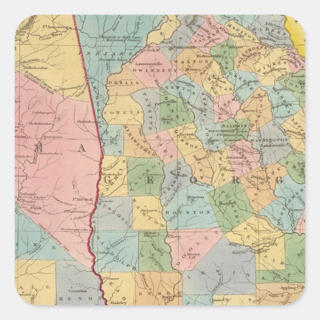 Pegatina Cuadrada Alabama (Georgia) (Anverso)