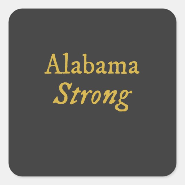 Pegatina Cuadrada Alabama Strong (Anverso)