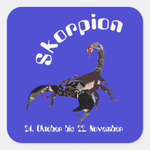 Pegatina Cuadrada Alacrán el 24. octubre hasta el 22. noviembre