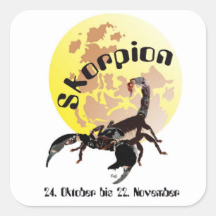 Pegatina Cuadrada Alacrán el 24. octubre hasta el 22. noviembre