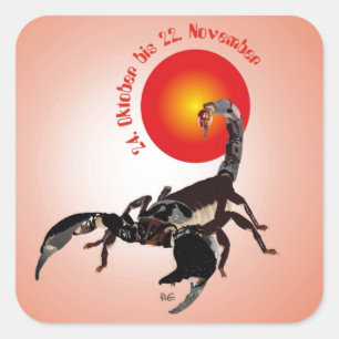 Pegatina Cuadrada Alacrán el 24. octubre hasta el 22. noviembre