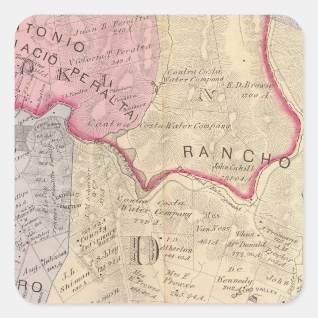 Pegatina Cuadrada Alameda Co 3 (Anverso)