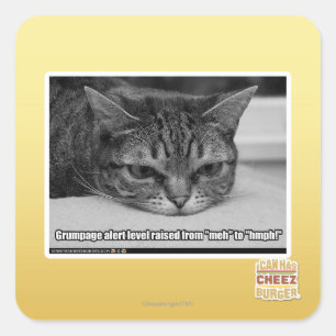 Pegatina Cuadrada Alarma de Grumpage
