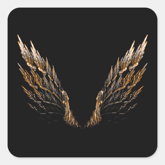 Pegatina Cuadrada Alas abiertas (Anverso)