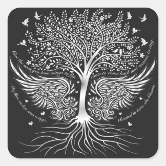 Pegatina Cuadrada Alas al juego de vuelos de 20 Pegatinas