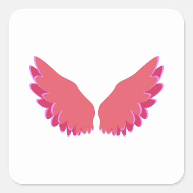 Pegatina Cuadrada Alas de Ángel (Anverso)