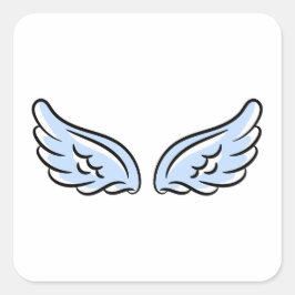 Pegatina Cuadrada Alas de Cute Little Angel