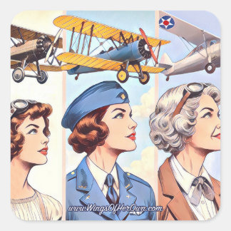 Pegatina Cuadrada Alas de sus propios pegatinas