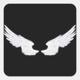 Pegatina Cuadrada Alas del Ángel Blanco caído