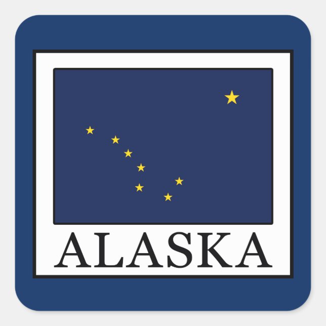 Pegatina Cuadrada Alaska (Anverso)