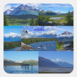 Pegatina Cuadrada Alaska