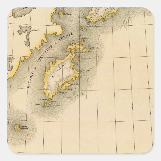 Pegatina Cuadrada Alaska 22 (Anverso)