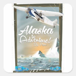 Pegatina Cuadrada ¡Alaska para aventuras!