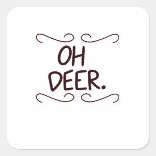 Pegatina Cuadrada Alastor Oh Deer Diseño de Arte Creativo