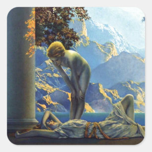 Pegatina Cuadrada Alba de Maxfield Parrish