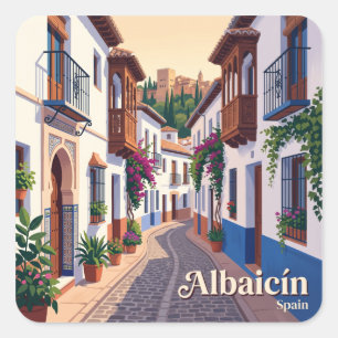 Pegatina Cuadrada Albaicín Granada España