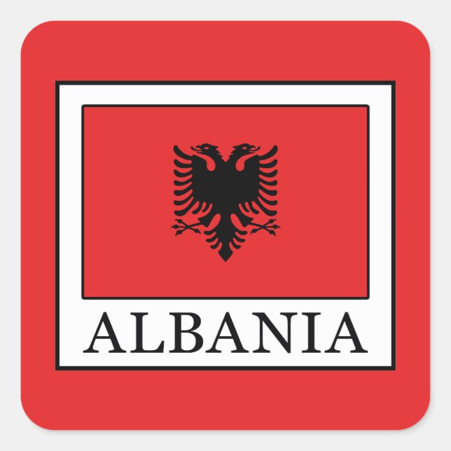Pegatina Cuadrada Albania (Anverso)