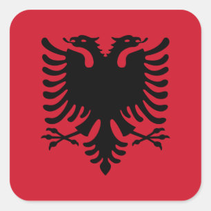 Pegatina Cuadrada Albania/Albani/bandera albanesa