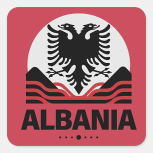 Pegatina Cuadrada Albania Unión Europea