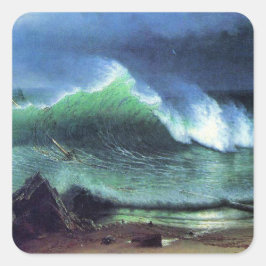 Pegatina Cuadrada Albert Bierstadt, Mar Esmeralda