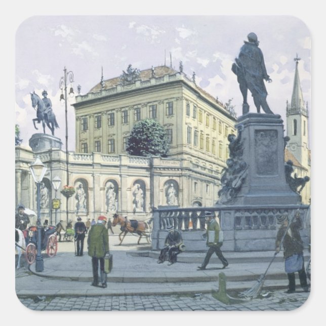 Pegatina Cuadrada Albertina, Viena (Anverso)