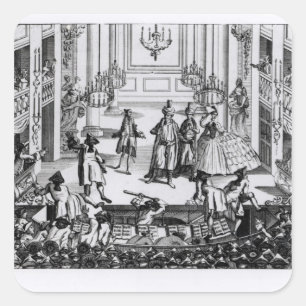 Pegatina Cuadrada Alboroto en el jardín de Covent