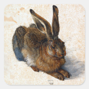 Pegatina Cuadrada Albrecht Dürer Young Hare