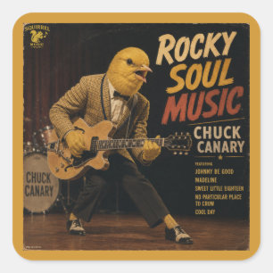 Pegatina Cuadrada Álbum de Chuck Canary: una Parodia