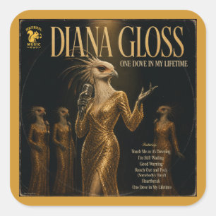 Pegatina Cuadrada Álbum de Diana Gloss: una parodia