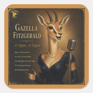 Pegatina Cuadrada Álbum de Gazella Fitzgerald: una parodia