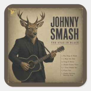 Pegatina Cuadrada Álbum de Johnny Smash: una Parodia