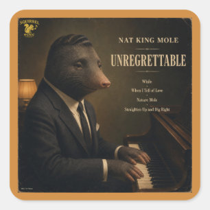 Pegatina Cuadrada Álbum de Nat King Mole: una parodia