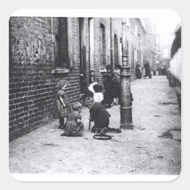 Pegatina Cuadrada Álbumes de Londres (Anverso)