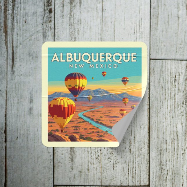 Pegatina Cuadrada Albuquerque Vintage Nuevo México (Subido por el creador)
