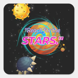 PEGATINA CUADRADA ALCANCE DE LAS ESTRELLAS