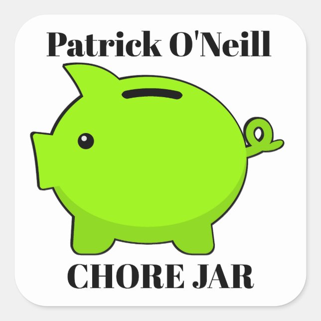 Pegatina Cuadrada Alcancía (Anverso)