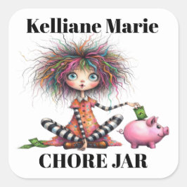 Pegatina Cuadrada Alcancía