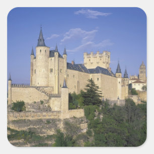 Pegatina Cuadrada Alcázar, Segovia, Castilla y León, España