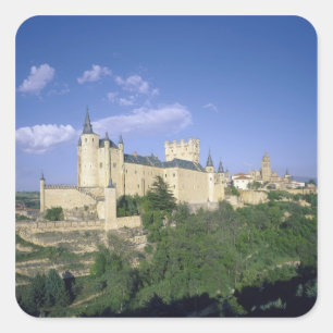 Pegatina Cuadrada Alcázar, Segovia, Castilla y León, España 2